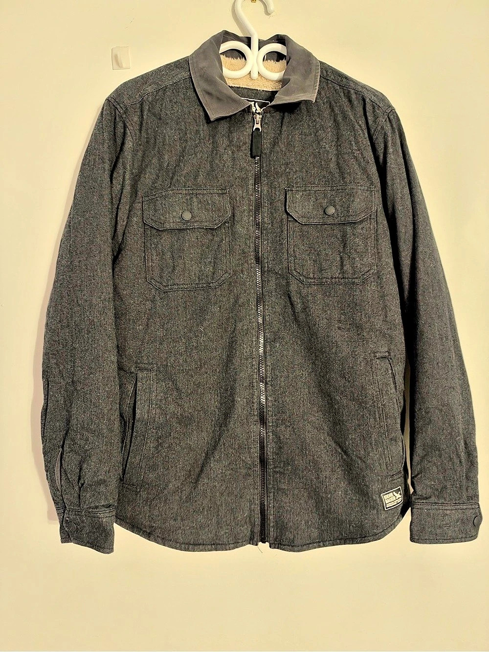 Eddie Bauer Men's Fleece Lined Shirt Jacket Black